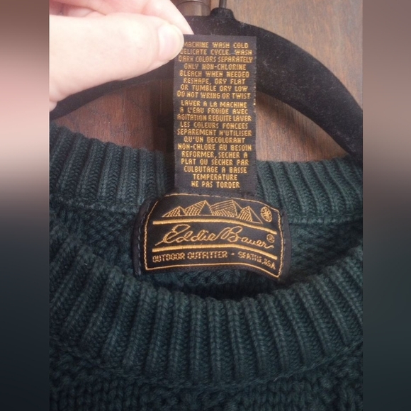 Eddie Bauer 100% Cotton Crewneck Sweater Striped Color Block - Picture 3 of 5